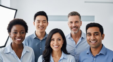 Fototapeta premium Confident multiethnic office workers representing a strong and inclusive corporate culture