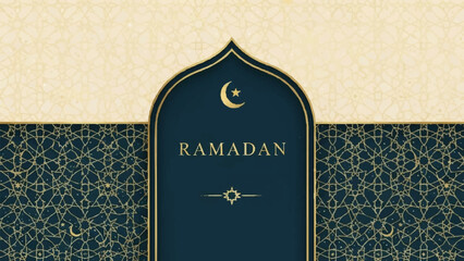 Fototapeta premium Elegant Ramadan Illustration Featuring Crescent Moon and Stars in a Luxurious Archway Design with 79 VR Inspiration