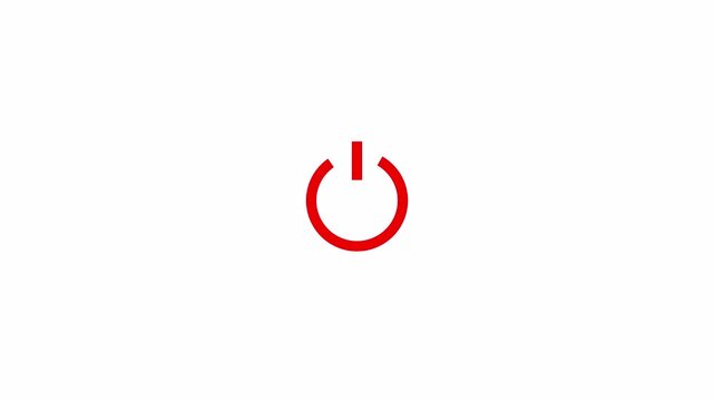 abstract power button icon animation. start turn on off button animation. switch power reset button symbol in transparent background in 4k animation with alpha channel