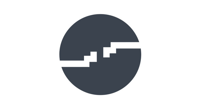 Dark Circle with White Line Break.