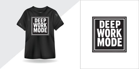 Naklejka premium Deep Work Mode – Minimalist Motivational Typography for Productivity & Focus