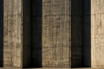 Harsh shadow on raw cement wall