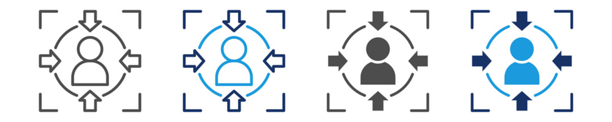 Obraz premium prioritizing stakeholder icon set with multi concept