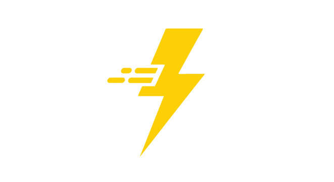 Yellow lightning bolt electric symbol.
