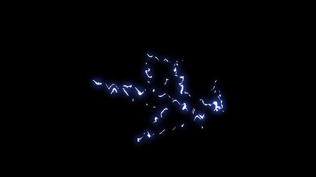 Glowing flash FX energy burst loop, Glowing bolt energy motion, Comic Style Energy Explosion, Lightning Thunderbolt Strike Animation, Shiny energy blasts, blue energy dissolve effect black background