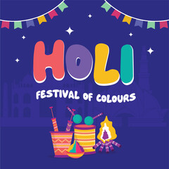 Holi Festival illustration banner poster