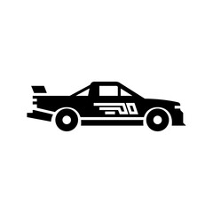 Fototapeta premium Race truck glyph icon. Racing truck solid illustration.