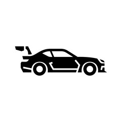 Obraz premium Race car glyph icon. motorsport solid illustration.