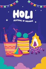 Holi Festival illustration banner poster