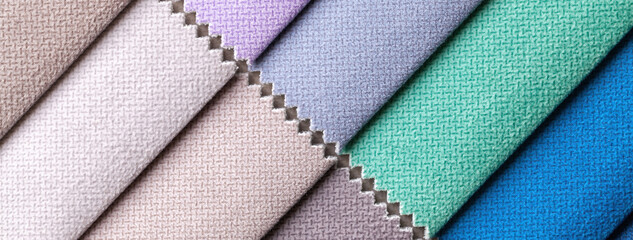 Sample velvet textile brown and beige colors, background. Catalog and palette tone Interior fabric © nikol85