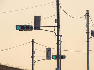 夕方の信号機