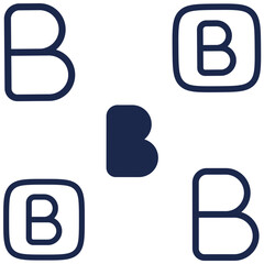 Minimalist Black Letter B Typographic Icon Set for Branding and App Design