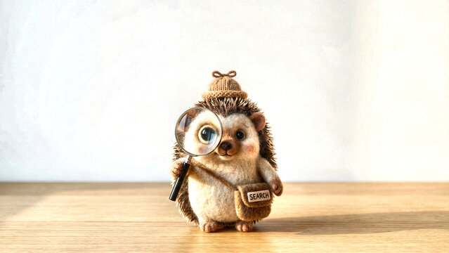 Funny Felted Doll with Magnifying Glass