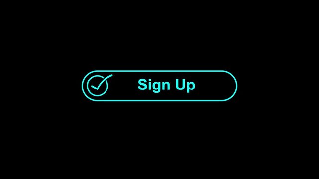 Sign up, click on the button Animation. Sign up is a check mark written on a shape layer animated in the background.