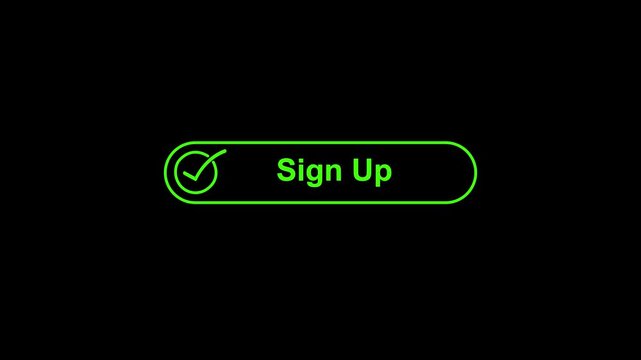Sign up, click the animation button. The green sign up is a check mark written on a shape layer animated on a black background.