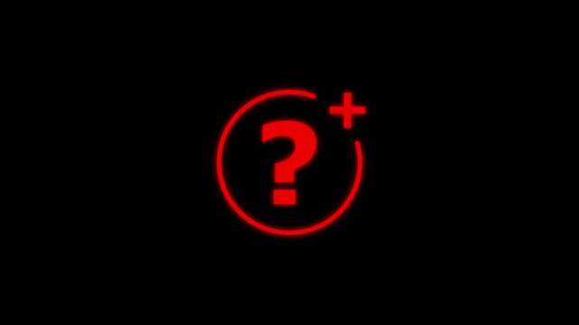  Animation featuring a question mark and a plus sign.