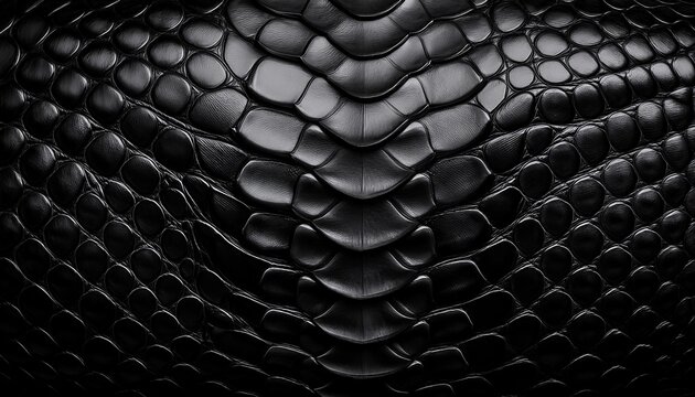 black mamba snake skin texture with detailed scales and ample copyspace for text in a dramatic black and white presentation