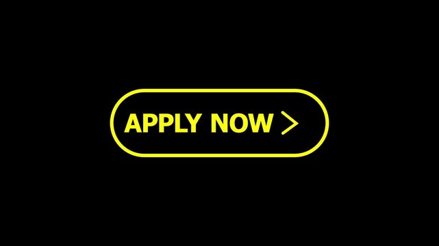 APPLY NOW Button. Simple, clean animation perfect for websites or apps UI,UX,GUI. animation on transparent background 