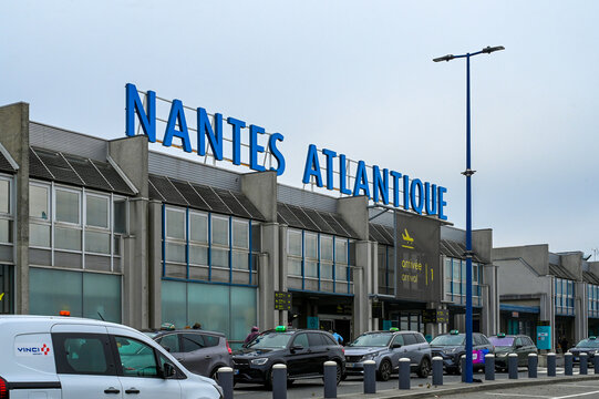 NANTES - OCT 08: Facade of Nantes Atlantique Airport on October 08.2025 in France