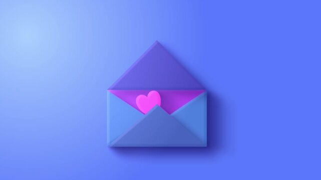 animated video of an envelope releasing a heart