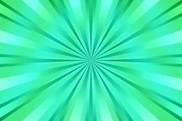 Fototapeta premium Illustration of green radial burst of light beams Background