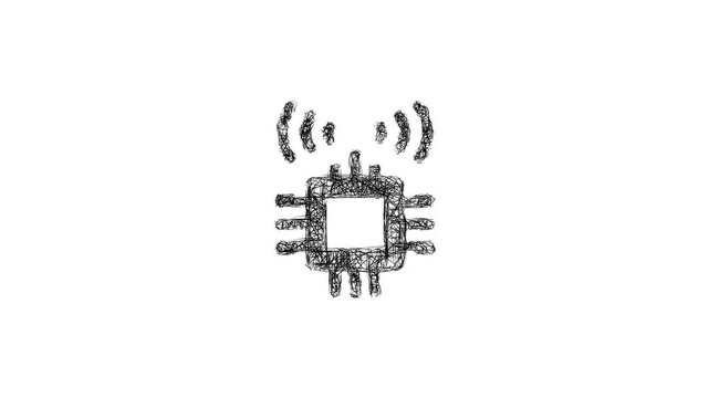Sketch sensor technology icon animation - smooth progressive reveal