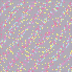 Colorful Pixel Wave Pattern, Digital Art Grid