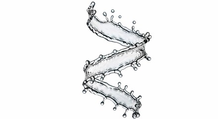 Obraz premium Dynamic Spiraling Water Splash with Fresh Droplets on a Clean White Background