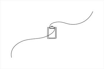 Obraz premium A minimalist continuous one-line drawing of an empty clipboard. Perfect for business, office supplies, and organizational design concepts.