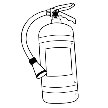 This is a detailed illustration of a fire extinguisher on a white background. The image showcases the device's design and features, highlighting its importance in emergency situations. The fire exting