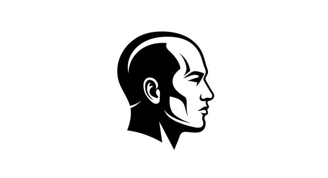 Stylized illustration of a man's head in profile
