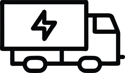 Electric delivery truck symbol for eco friendly logistics and sustainable commercial transportation solutions