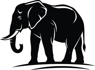 Obraz premium Silhouette of a majestic elephant standing proudly in profile