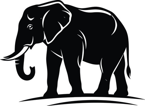 Silhouette of a majestic elephant standing proudly in profile