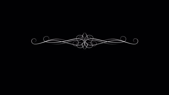 Elegant Flourish Design Element on Black Background for Graphic Projects.
