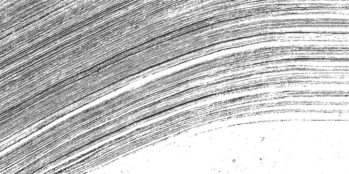 Black and white textured background with curved parallel lines and grainy detail abstract pattern