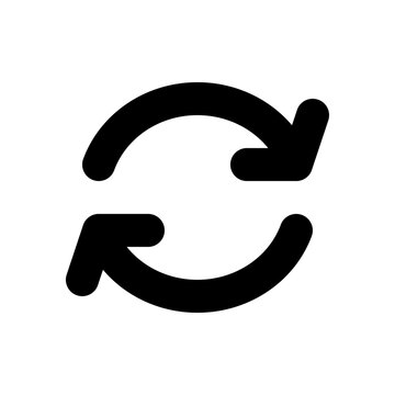 Sync and Update Process Linear Vector Icon. Refresh Cycle and Transaction Exchange Symbol. 24 x 24 px pixel perfect, editable stroke