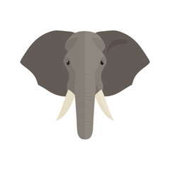 Obraz premium Flat Design Elephant Head Vector Illustration