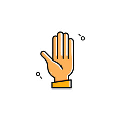Obraz premium Flat Hand Palm Gesture Icon Vector Illustration