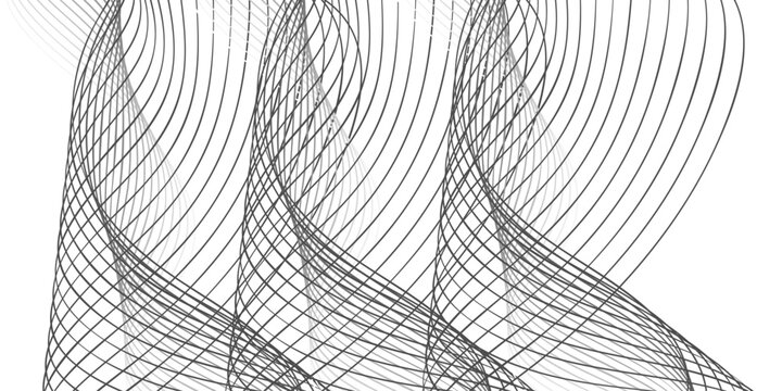 A gray metal barbed wire frame forms a circular geometric vector pattern with spiral lines and wave curves, creating a digital art wallpaper texture that mimics a black tunnel design element