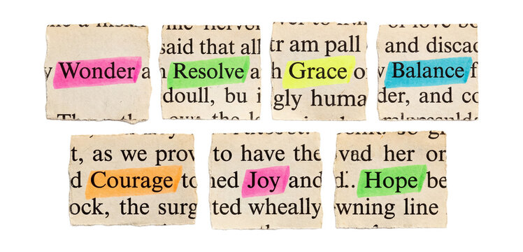 Highlighted literature fragments vintage .