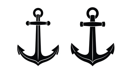Two black anchors displayed side by side a striking silhouette © MdMosharef