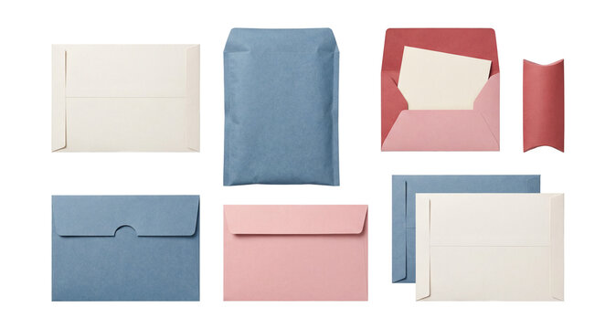 Post office packaging mailers paper elements set.