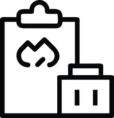 Fototapeta premium Healthcare Clipboard Icon with Heart and Energy Meter Symbol for Medical Data