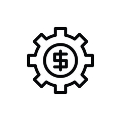 dollar sign in gear icon finance settings.