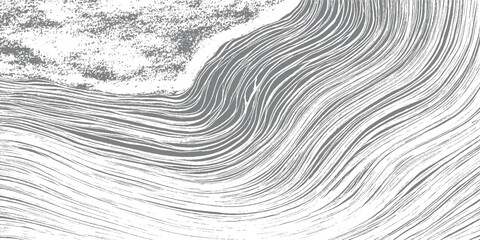 Abstract monochrome swirling lines and textured area grey white