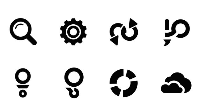 Set of black vector icons for web design