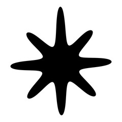 Black abstract star shape on white background