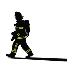 Fototapeta premium Firefighter Rescue Silhouettes Collection – Emergency Service Vector Set