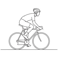 Naklejka premium man riding a bike